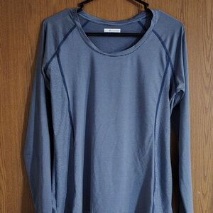 Columbia Womens Blue Fitted Long Sleeve Athleisure Shirt